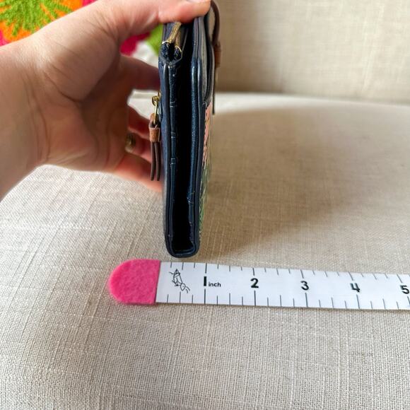 Fossil Emma Navy Green Yellow Pink Floral Wallet - Picture 4 of 9